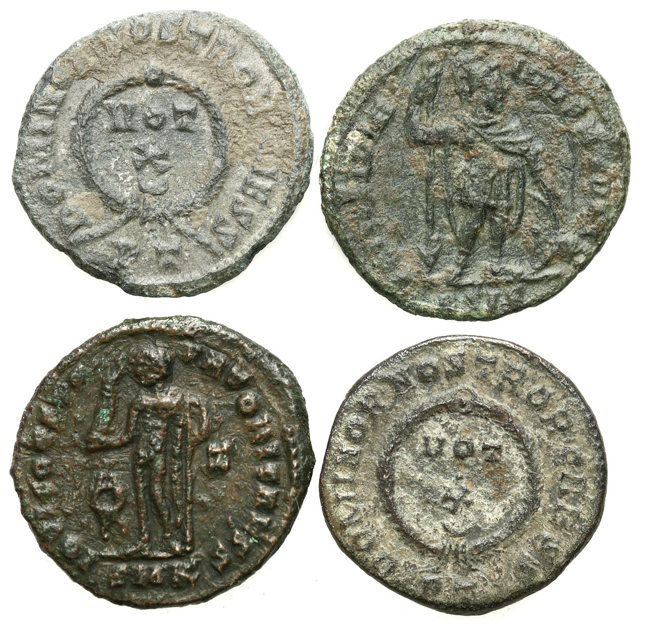 Cesarstwo Rzymskie, Lot 4 sztuk Follisów, Kryspus (317 - 326)